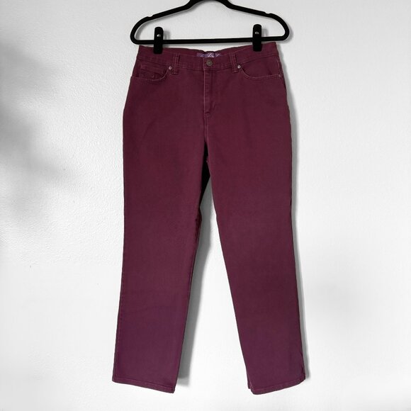 Gloria Vanderbilt Amanda Straight Leg Jeans Burgundy Womens 10 Short Normcore - Picture 2 of 16